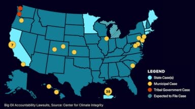 Center for Climate Integrity Big Oil Accountability Cases map
