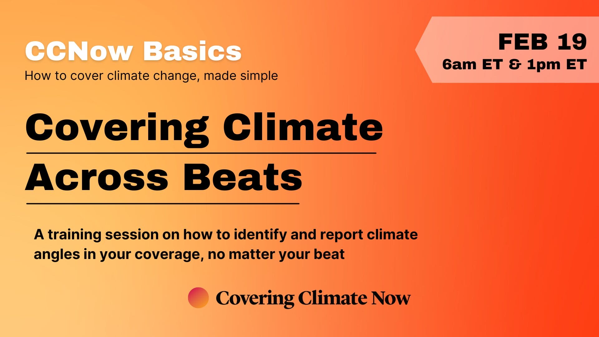 CCNow Basics: Covering Climate Across Beats