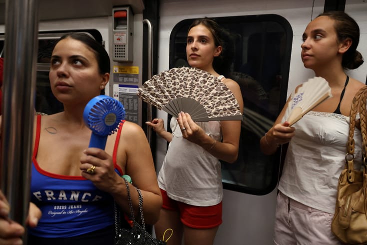Overheated in Paris metro
